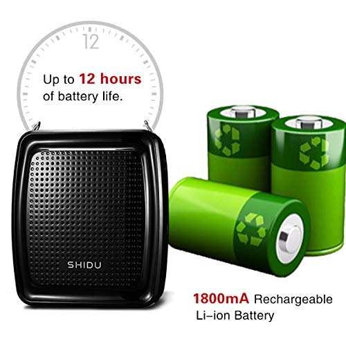 SHIDU Voice Amplifier Portable Microphone Headset with Speaker 10W 1800mAh Rechargeable Lecture Microphone Waistband Original Voice Amplifier for Teachers Supports Recording and FM Radio