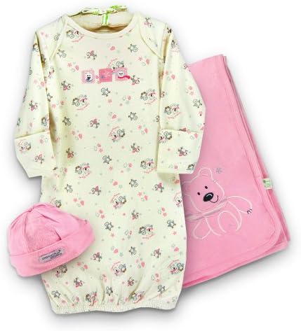 Girls "Polar Bear &amp; Snowflake" Cap, Gown &amp; Blanket Set by Organically Grown