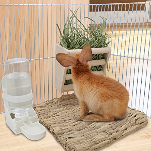 Rabbit Hay Feeder Guinea Pig Hay Rack Wooden Hay Holder for Small Pets