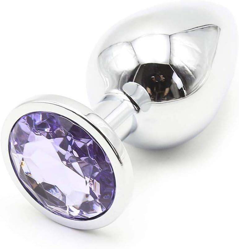 chengbaobaby Amal Plug Stainless Steel Bullet Colored Diamond gem Metal Masturbation Role-Playing Props