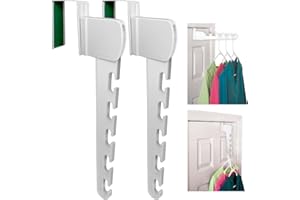 Wonder Hanger Over The Door 2-Pack Organizer for Clothes Hangers, Space-Saving Cascading Hanger Hooks, White