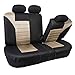 FH Group Automotive Car Seat Covers Full Set Premium 3D Air Mesh Beige and Black Seat Covers, Airbag Compatible and Split Bench Cover Universal Fit Interior Accessories for Cars Trucks and SUVs