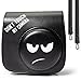 CAIUL Camera Carrying Case Compatible with Fujifilm Instax Mini 8 8+ 9 Camera, Black, DON'T TOUCH MY CAMERA
