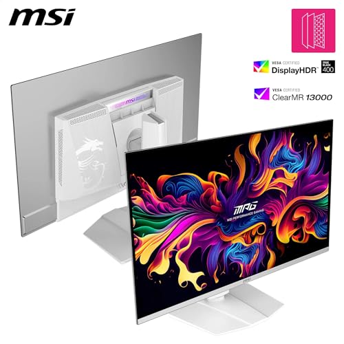 MSI MPG 321URXW QD-OLED Gaming Monitor 31,5 Zoll 4K UHD – Quantum Dot OLED 3840 x 2160, 240 Hz – 0,03 ms, 99 Purcent DCI-P3, DisplayHDR True Black 400, KVM, RGB – DP 1.4a, HDMI 2.1, USB Type-C thumbnail 3