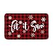 AVOIN Buffalo Plaid Let it Snow Decorative Doormat, 18 x 30 Inch Winter Christmas Holiday Non-Skid Floor Mat Switch Mat Indoor Outdoor Home Garden