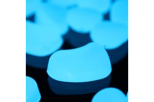 SHINY STONE 100pcs Glow in the Dark Stones, Glow Stones,Fish Tank Gravel Rocks, Glowing Pebbles Marbles, Luminous Stones for Outdoor Walkway Garden Gift Decoration, 305g/0.67lbs, 4/5''-1 1/2'' (Sky Blue)