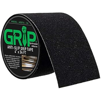 Anti Slip High Traction Grip Tape for Stairs, Steps, Indoor, Outdoor - Black (4