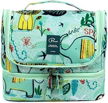 Hanging Toiletry Bags,Portable Travel Organizer Cosmetics Makeup Bag By La Desire,Waterproof Bathroom Storage Case with Handle-For Women Men Personal Items,Shampoo,Shaving Kit (Animals World)