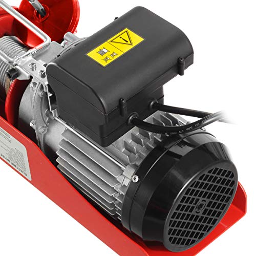 Partsam 1100 lbs Lift Electric Hoist Crane Remote Control Power System, Zinc-Plated Steel Wire Overhead Crane Garage Ceiling Pulley Winch w/Premium Straps (w/Emergency Stop Switch) - Image 5