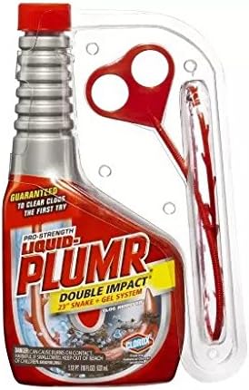 Liquid-Plumr Pro-Strength Clog Remover Double Impact, Snake + Gel System 18.0fl oz Pack of 2