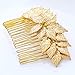 Yean Bride Wedding Hair Comb Leaves Bridal Hair Comb Accessories for Bride and Bridesmaid (Gold)
