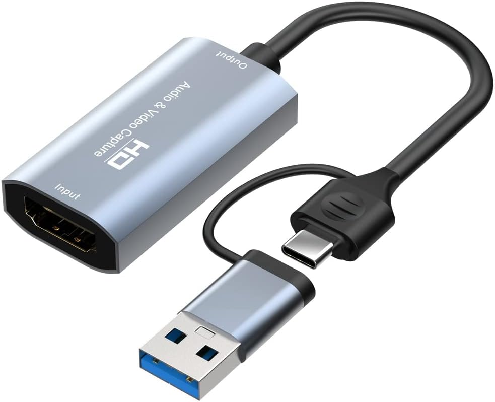 Novara 4K Compatible to Type-C USB Video Capture Card 1080P Game Capture