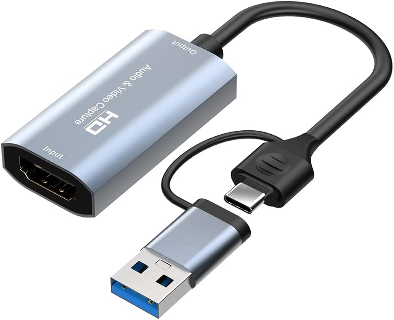 Novara 4K Compatible to Type-C USB Video Capture Card 1080P Game Capture