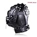 Black Leather Costume Mask Hood All Colsed with Mouth Gag Headgear Harness