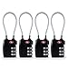 Newtion Tsa Lock for Luggage Cable Alert 3 Digit Combination Resettable TSA Padlocks 4 Pack Black