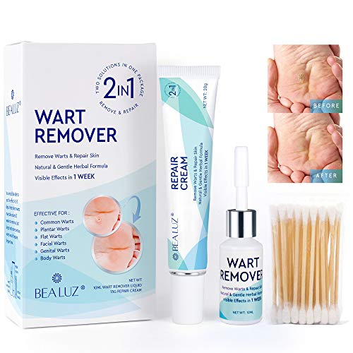 Natural Liquid Wart Remover by BEALUZ Maximum Strength, Easy & Quick Results for Plantar