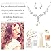EleQueen Women's Cubic Zirconia Simulated Pearl Flower Bridal Necklace Earrings Jewelry Set Ivory Color Silver-Tone