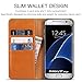 Galaxy S7 Edge Case, SHIELDON Genuine Leather Case Wallet, Premium All-Purpose Flip Book Case Magnetic Closure w/Stand Feature & ID Card Slots Compatible with Samsung Galaxy S7 Edge, Brown