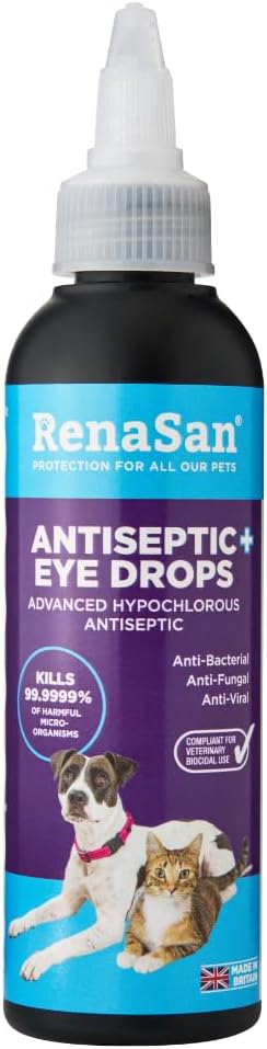 RenaSan Antiseptic Eye Drops 100 ml – Hypochlorous Eye Wash for Animals