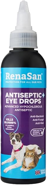 RenaSan Antiseptic Eye Drops 100 ml – Hypochlorous Eye Wash for Animals