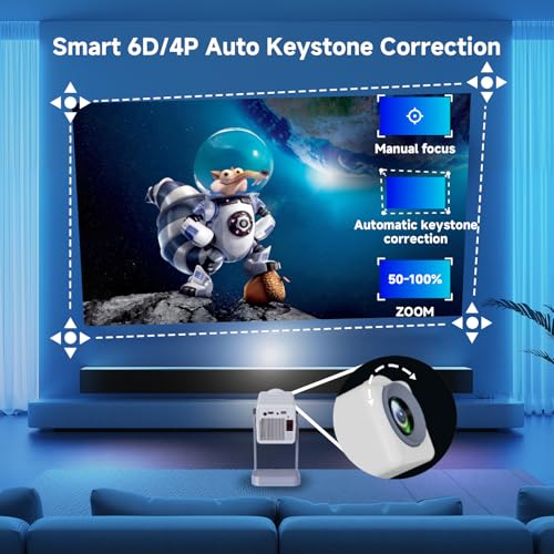 LaylaTang K300 Smart Projector, WiFi 6 & BT 5.4 for Outdoor Movie Night, 360° Stand with Auto Keystone, Native 1080P (4K Support) Portable Cinema for Backyard Gatherings & Summer Sports Season