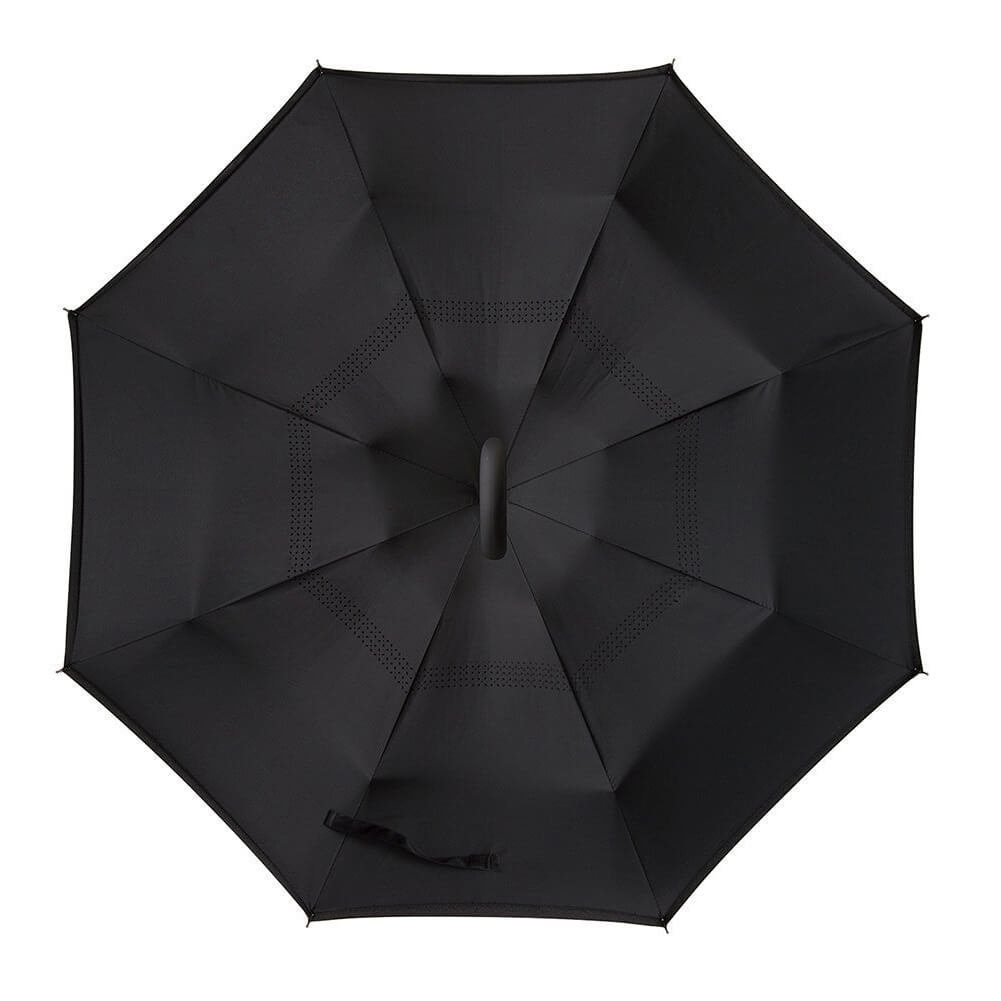 Tdogs Black Inverted Umbrella, Rain Wind Sun-proof Free-style C-Shaped Handle Folding Umbrellas with Rain Cover Car Reverse Umbrella Outdoor Use