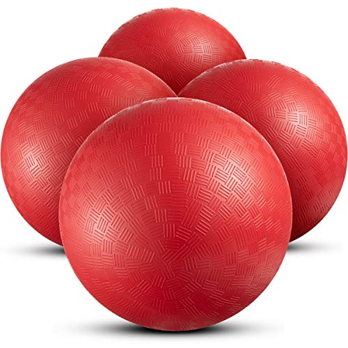 Bedwina Playground Balls Bulk 9 Inch (Pack of 4) Red Rubber Bouncy