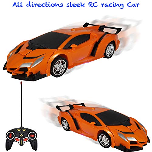 ANJ Kids New Holiday Toy - 2 in 1 Transforming Toy and Remote Control Car for Boys and Girls | Full RC Car Function and Flashing Lights - Perfect Remote Control Toy for Kids - Thumbnail 4