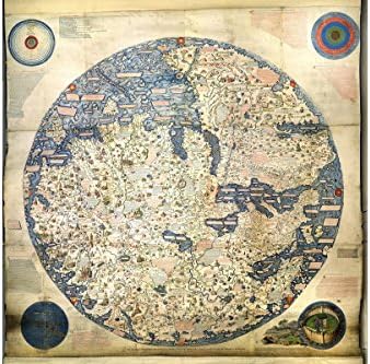 Historic World Map by Fra Mauro - Antique Map c.1450 - Print Only - 24 x 36 inches