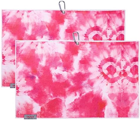 hapheal 2 PCS Funny Golf Towel -Disc Golf Towels Sets with Clip-Microfiber Waffle Pattern