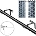 Jashem Curtain Rod Bracket 2 Pieces Drapery Rods Holders Single Window Frame Black Rob Bracket for Home Decoration