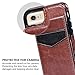 iPhone 6S Plus Case, SAMONPOW Faux Leather Cover with Back Flip Stand Feature iPhone 6 Plus Wallet Case ID Credit Debit Card Slot Holders Protective Shell for iPhone 6/6S Plus 5.5 Inch - Brown