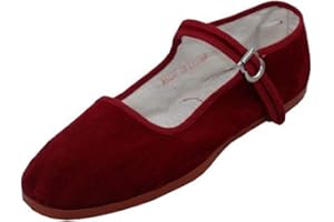 SHOES8TEEN Shoes 18 Womens Cotton China Doll Mary Jane Shoes Ballerina Ballet Flats Shoes