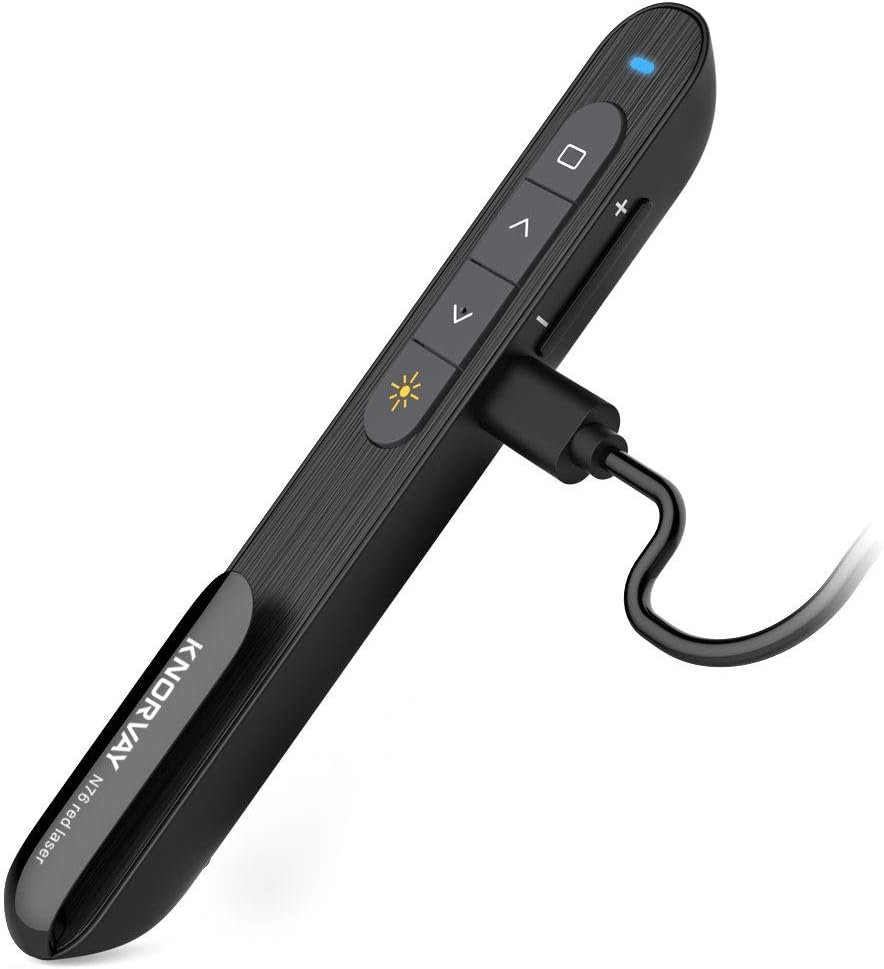 Wireless Presenter Rechargeable, KNORVAY N76 Presentation Remote for Powerpoint Presentation Clicker 330FT, Slide Advancer Support Volume/Hyperlink/Key-Customized : Office Products