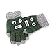 Flammi Kids Winter Stretch Knit Gloves Cartoon Robot Gloves Boys Girls (4-8 Years) (Green)
