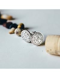 PAVOI 14K Gold Plated Sterling Silver Post Halo Cluster Cubic Zirconia Stud Earrings for Women   Gold Earrings