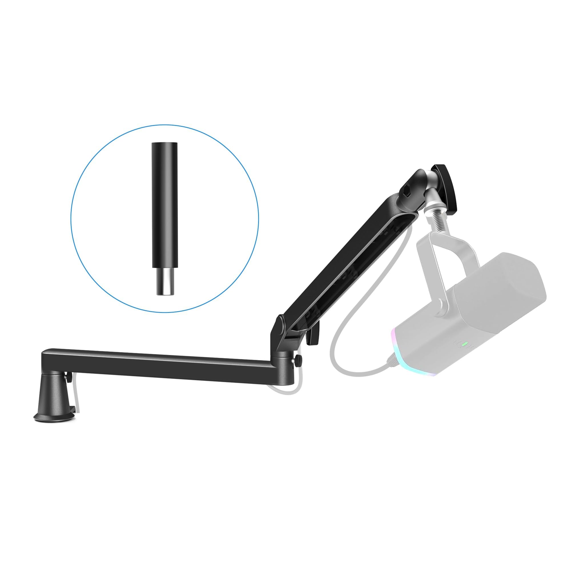Prizmora Low Profile Mic Arm 15cm Extra Riser Adjustable Mic Boom Arm ...