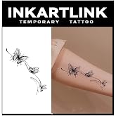 INKARTLINK Dream Butterfly Tattoo Collection, 2 Sheets, Matte Finish | Dream Butterfly Body Art: Detailed temporary tattoo styling offers a natural finish for parties, costumes and everyday looks.