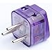 AC POWER TRAVEL ADAPTER PLUG FOR ISRAEL / WITH DUAL PLUG-IN PORTS AND SURGE PROTECTION / GROUNDED