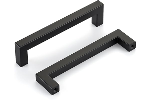 HOME EDIT Matte Black 10 Pack Square Bar Drawer Handles 5 Inch Drawer Pulls Stainless Steel Cupboard Door Handles for Bathroo