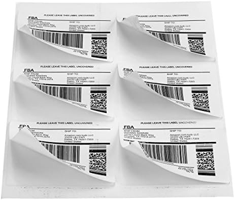 6-up Self Adhesive Address Shipping Labels for Laser and Inkjet Printers,3 1/3" x 4",Pack of 100 Sheets