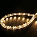WYZworks 576LEDs, 50ft LED Warm White Rope Light, Connectable Outdoor Permanent Waterproof Accent Exterior Lighting, Flexible Clear PVC, ETL Certified, Holiday, Backyard Patio, Home, Décor