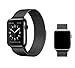 OROBAY Apple Watch Band 38mm 42mm, Stainless Steel Milanese Mesh Loop Magnetic Closure Clasp Apple Watch Wristband Strap for Apple iWatch Sports&Edition (38mm Black, 38 mm)