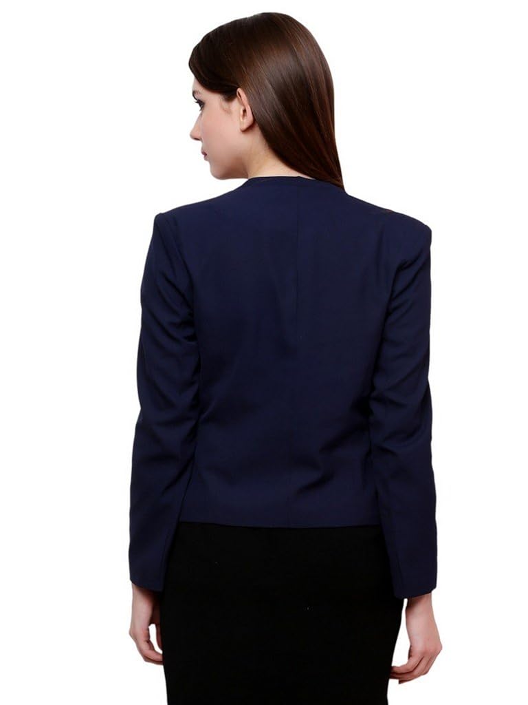 pannkh blue solid women's blazer