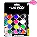 Magicdo Face Paint, Water Based Face Painting Kit with Brush and Palette, Washable Non-toxic Moisturizing Body Paint for Halloween Costume Cosplay Parties (12 Colors x 0.17 Fl oz)