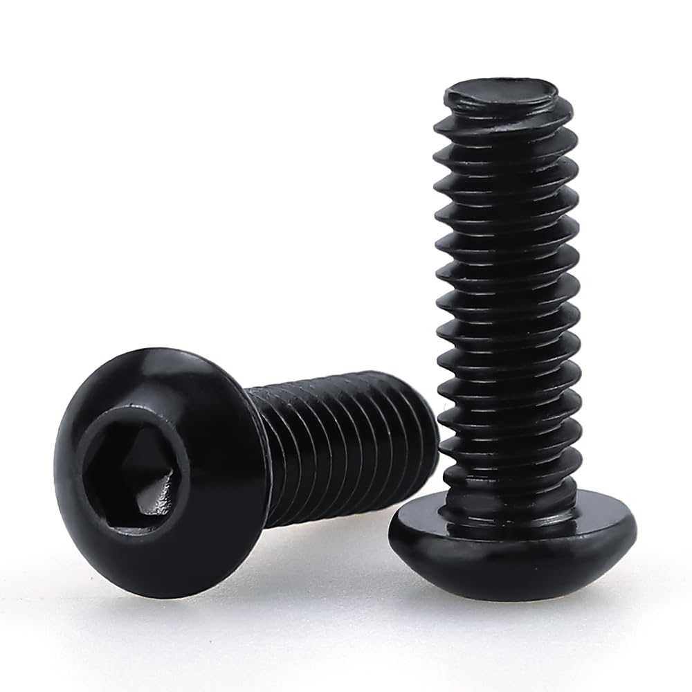 Photo 1 of #10-32 x 1 Button Head Socket Cap Bolts Screws, 304 Stainless Steel 18-8, Allen Hex Drive, Black Oxide Coated Finish, Fully Machine Thread, 50 PCS