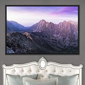 signwin Framed Canvas Wall Art Mountainscape Aerial Dramatic...