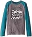 Calvin Klein Big Boys' Convergance Baseball Crew Neck, Charcoal Heather, Large