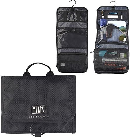 VIGBAGNIA Hanging Toiletry Bag Women Cosmetic Makeup Bag Waterproof Travel Accessories Organizer for Business Leisure Travel(Black)