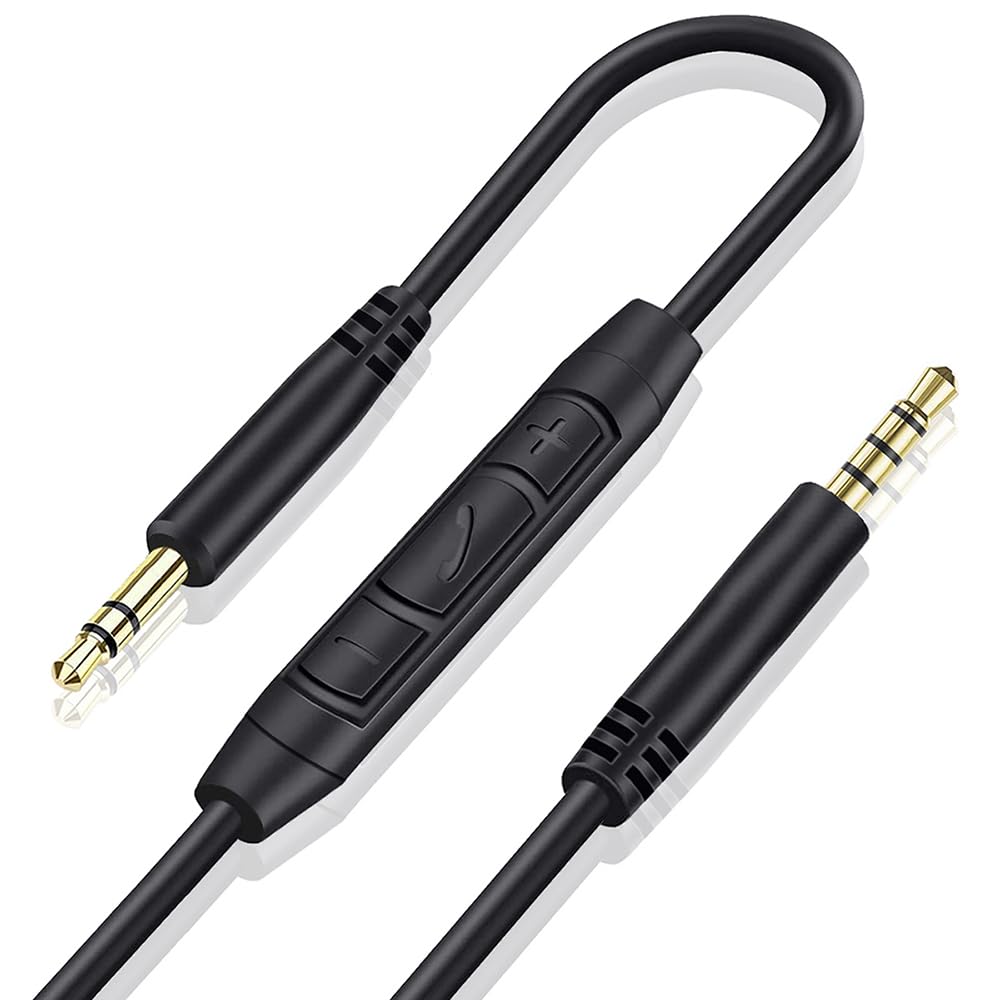 Photo 1 of 3.5mm Replacement Audio Cable for Beats Headphones Cord Wire Aux Cable Compatible with Beats Solo2 Solo3 Studio3 Wireless HD Pro by Dr. Dre Sony WH-1000XM4 WH-1000XM5 with In-line Mic & Volume Control